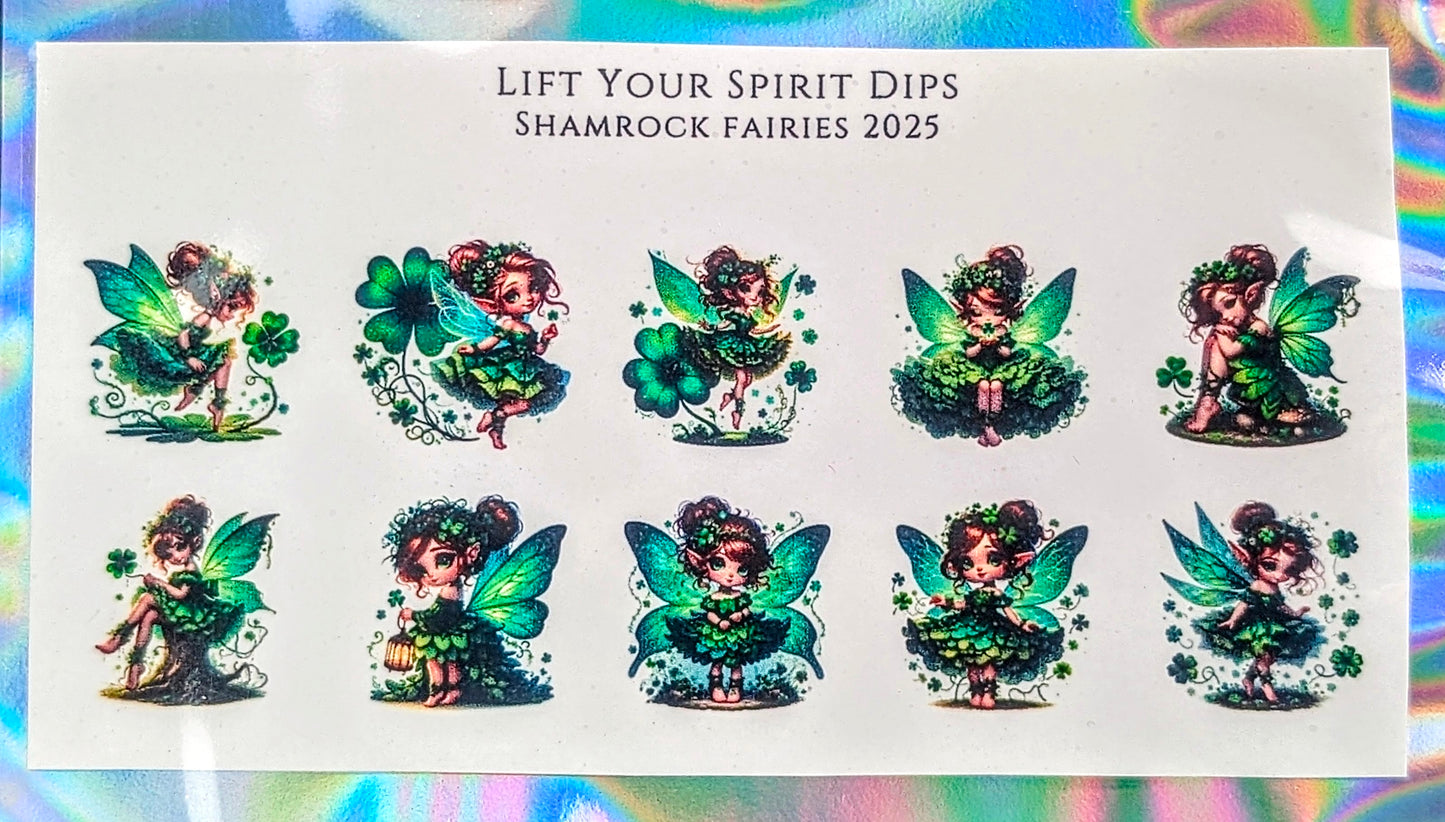 SHAMROCK FAIRIES WATERSLIDE DECALS
